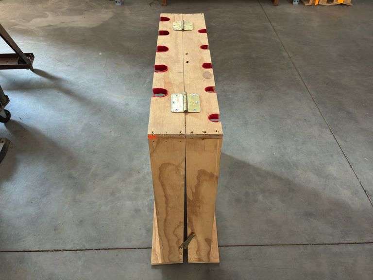 Foldable 10 Slot Wooden Gun Rack 32”Long x 33.5” Tall