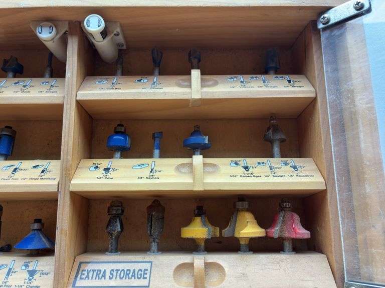 (26) Piece Router Bit Set in Wooden Case