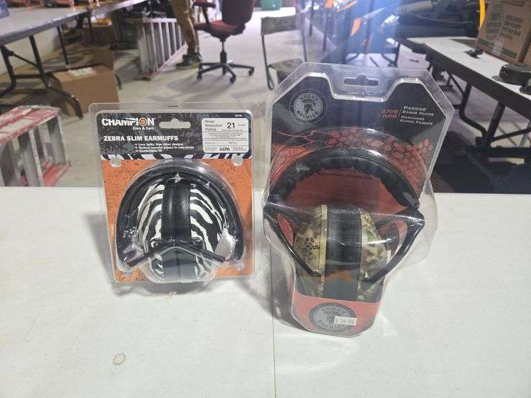 Sound Soldier Passive Range Ear Muffs and Champion Zebra Slim Ear Muffs