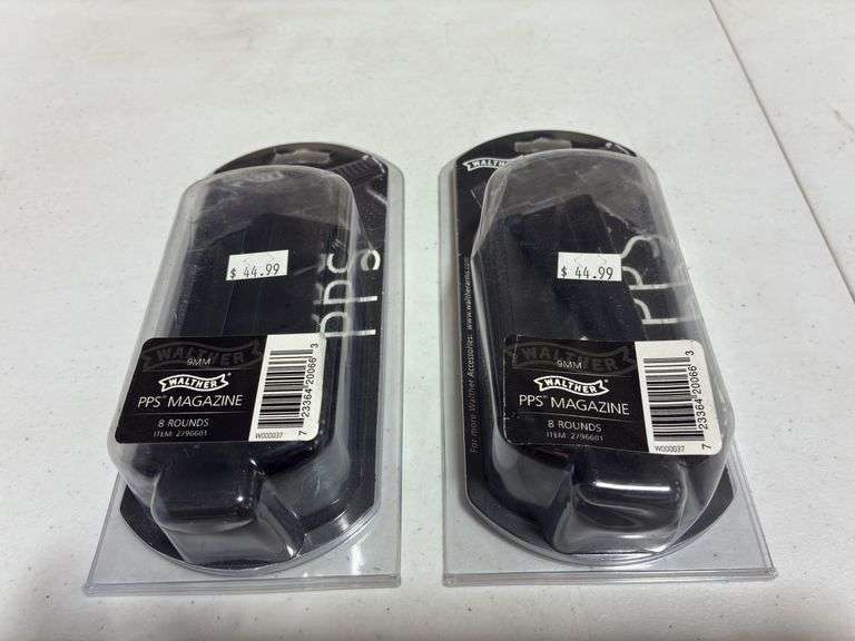 (2) Walter PPS 8 Round 9mm Magazines