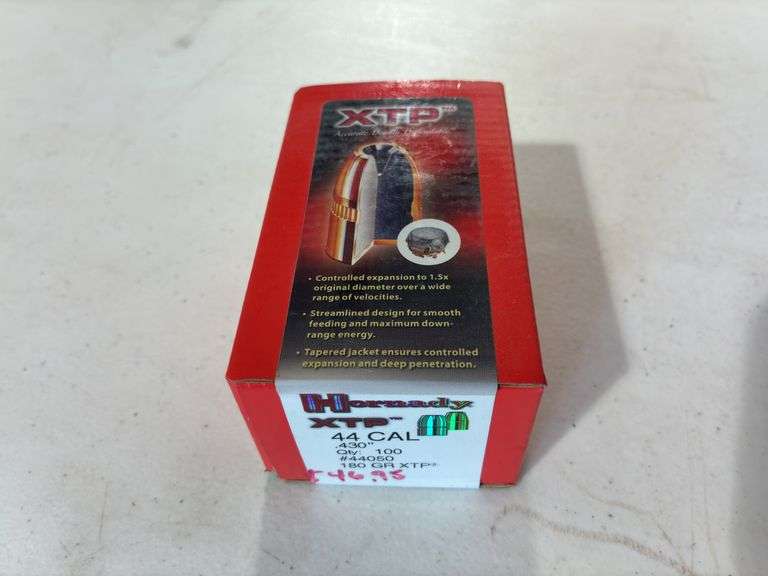 Box of Hornady XTP 44 Cal Bullet Tips