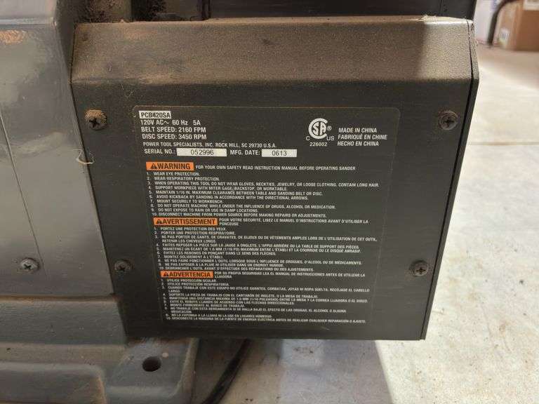 Porter Cable Bench-top Belt/Disc Sander