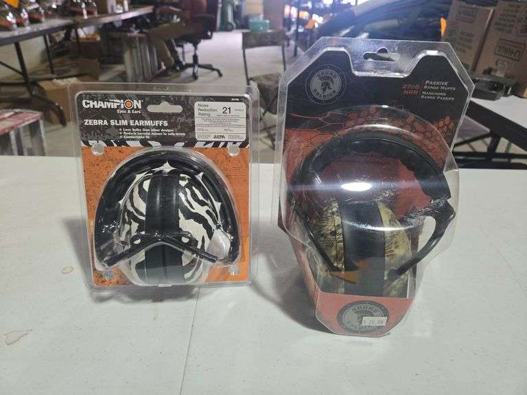 Sound Soldier Passive Range Ear Muffs and Champion Zebra Slim Ear Muffs