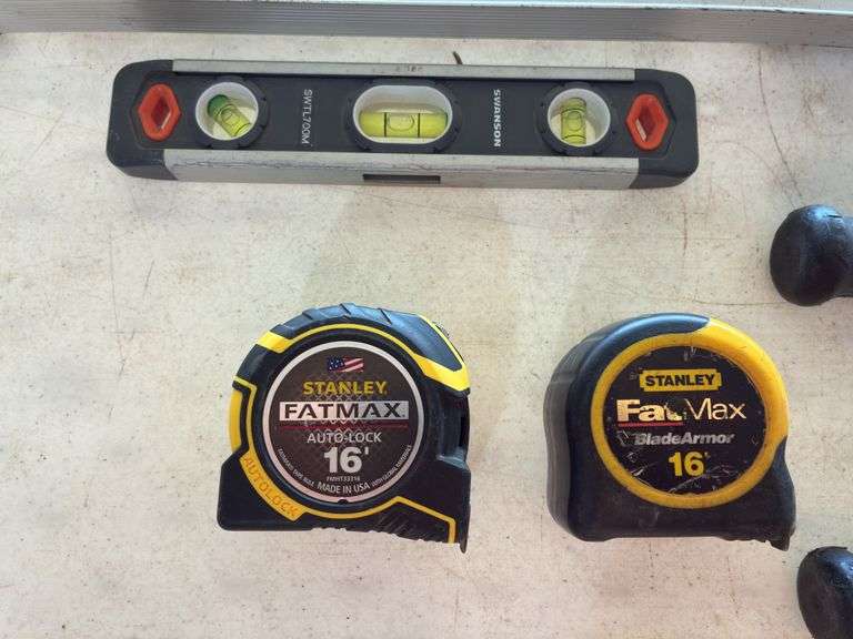 Measuring Stick, (2) 16’ Tape Measures, Level, and Bolt Cutters