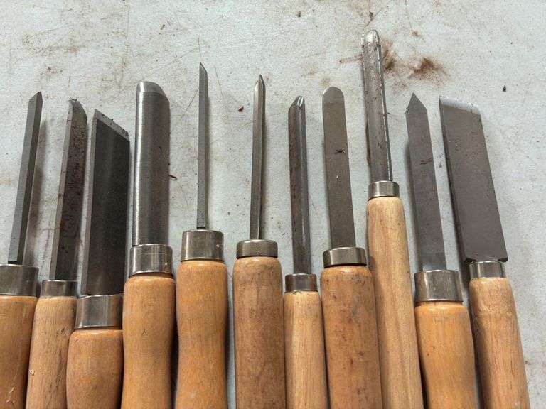 Bucket Containing (21) Wood Turning Chisels