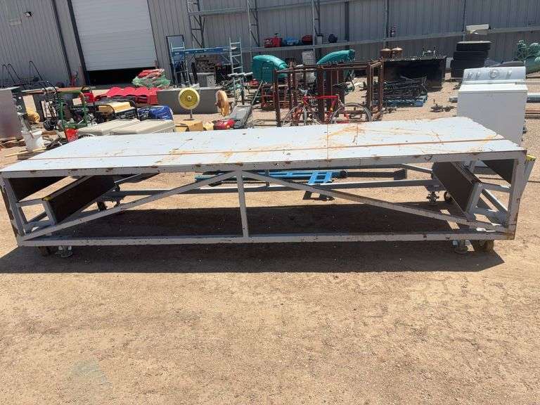 4x12x32 Steel Top Workbench on Casters