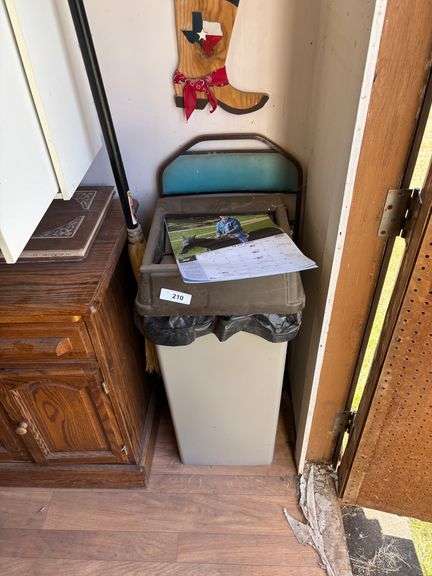 Broom with Calander, trashcan, chair and boot