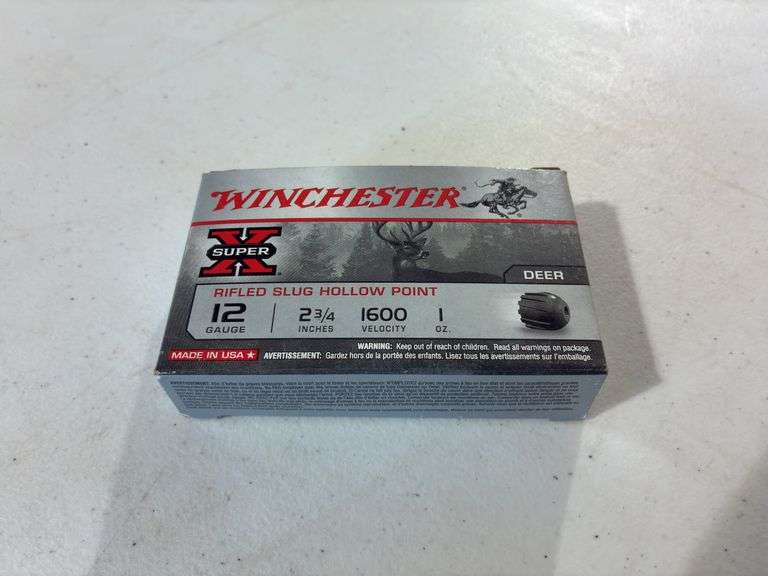 (5) Winchester 12 Guage Rifled Slug Hollow Point Shells