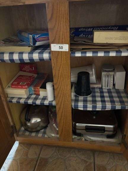Foil, plastic bags, waffle maker, misc