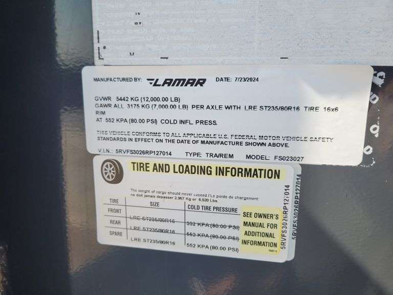 2024  Lamar  Flatbed Trailer