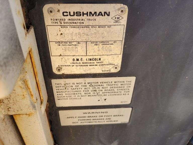 Cushman  Flatbed Industrial Truck Type G