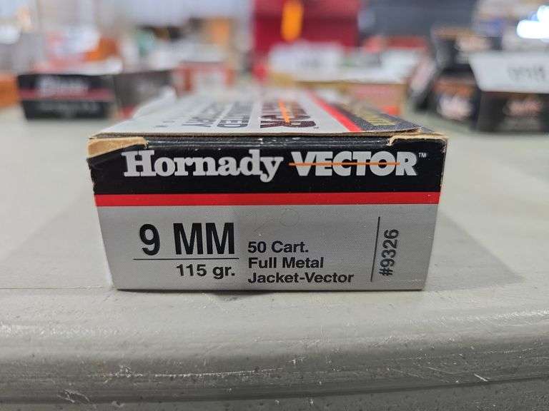(50) Hornady Custom 9mm 115gr FMJ-Vector Illuminated