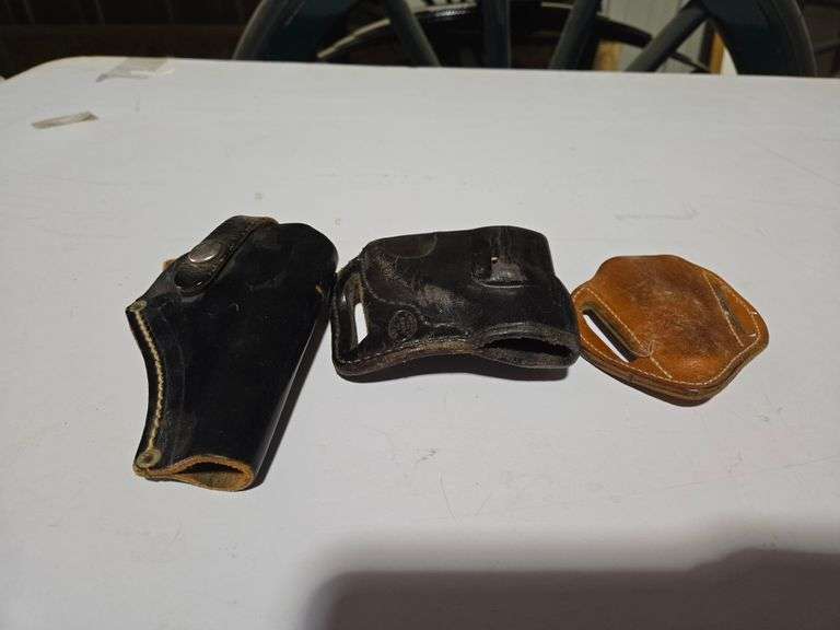 (3) Leather Waistband Pistol Holsters