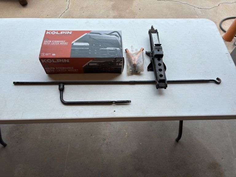 Kolpin Outdoors Strong Hold Auto-Latch Mount, Small Collapsible Jack, and Jumper Cable Clamp