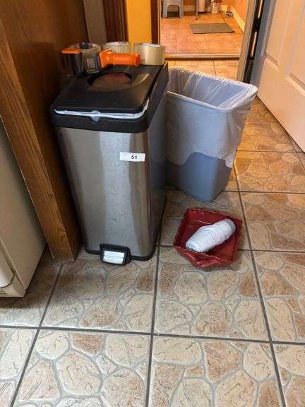Trash cans tape dispenser tape rolls trash bag
