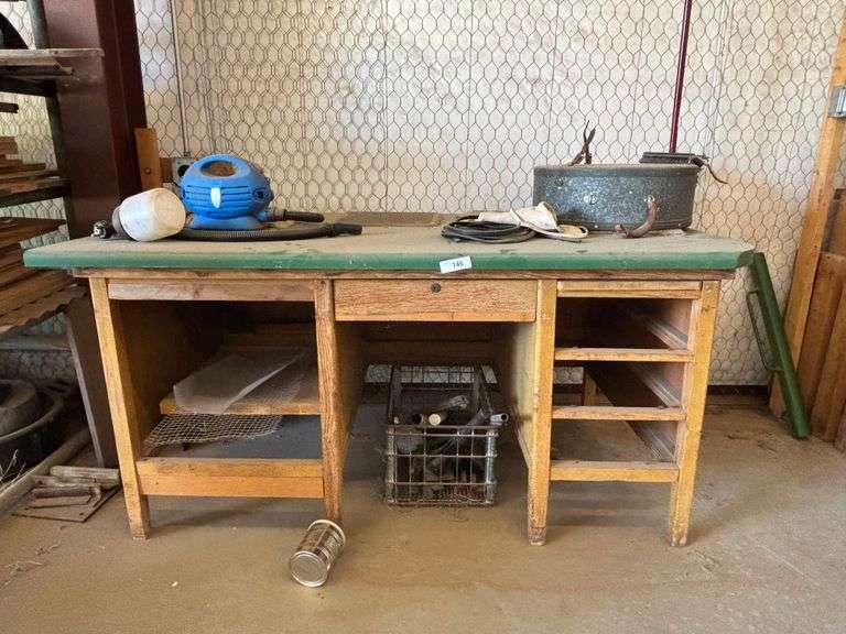 Table with vacuum and bucket