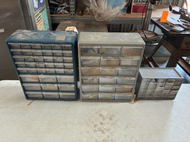 (3) Parts Bin Cabinets