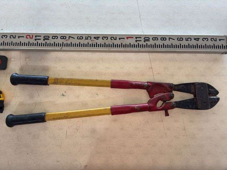 Measuring Stick, (2) 16’ Tape Measures, Level, and Bolt Cutters