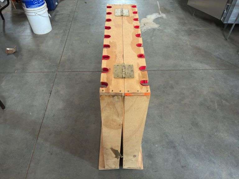 Foldable 10 Slot Wooden Gun Rack 32”Long x 33.5” Tall