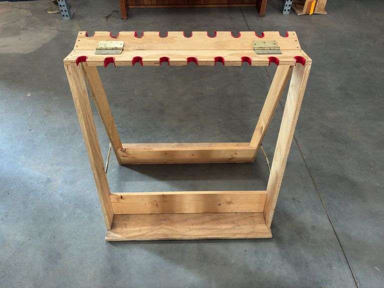 Foldable 10 Slot Wooden Gun Rack 32”Long x 33.5” Tall