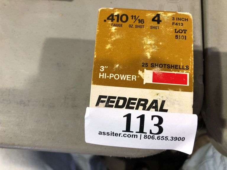 (25) Federal .410ga 11/16oz 4 Shot 3" High Power