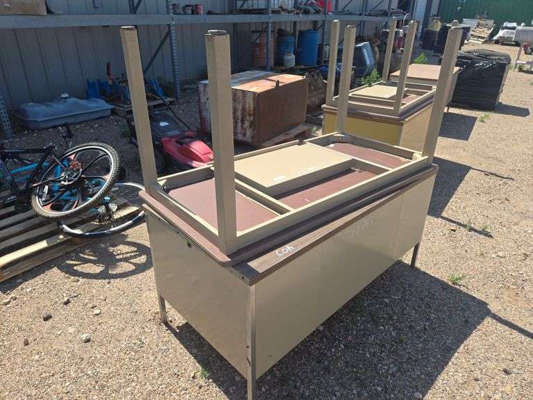 (2) Metal Desk