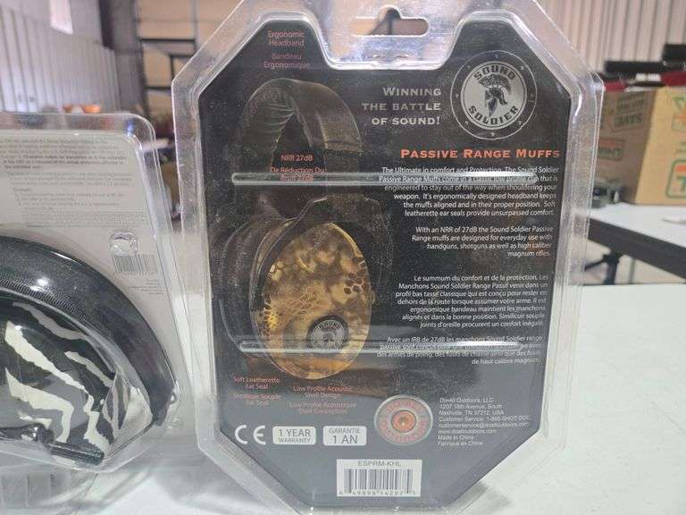 Sound Soldier Passive Range Ear Muffs and Champion Zebra Slim Ear Muffs