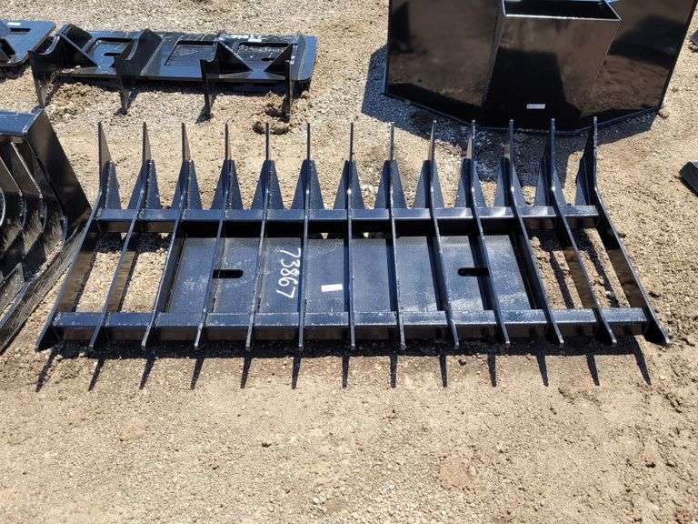 70" Skid Steer Root Rake