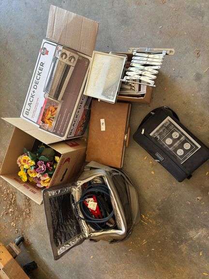 Mirror, power cords, misc decorations, cds misc
