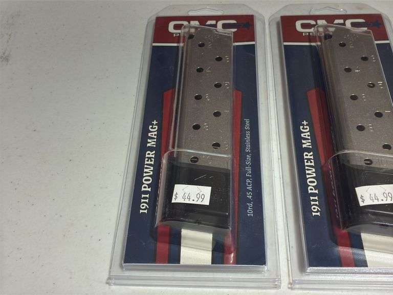 (2) CMC 1911 Power Mag+ 10 Round .45 ACP Magazines