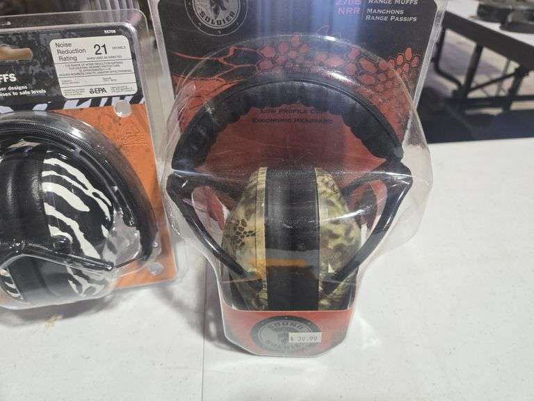 Sound Soldier Passive Range Ear Muffs and Champion Zebra Slim Ear Muffs