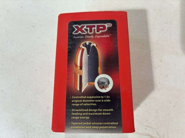 Box of Hornady XTP 44 Cal Bullet Tips