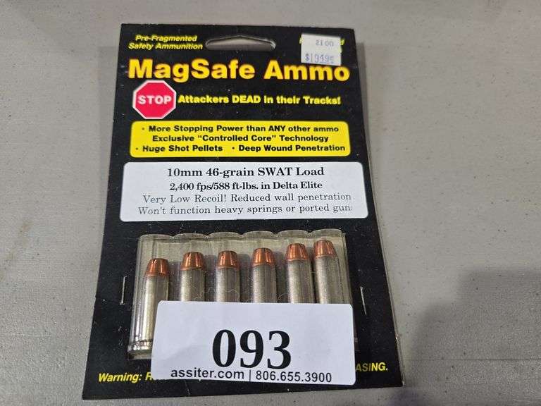 (6) Mag Safe Ammo 10mm 46gr SWAT Loud