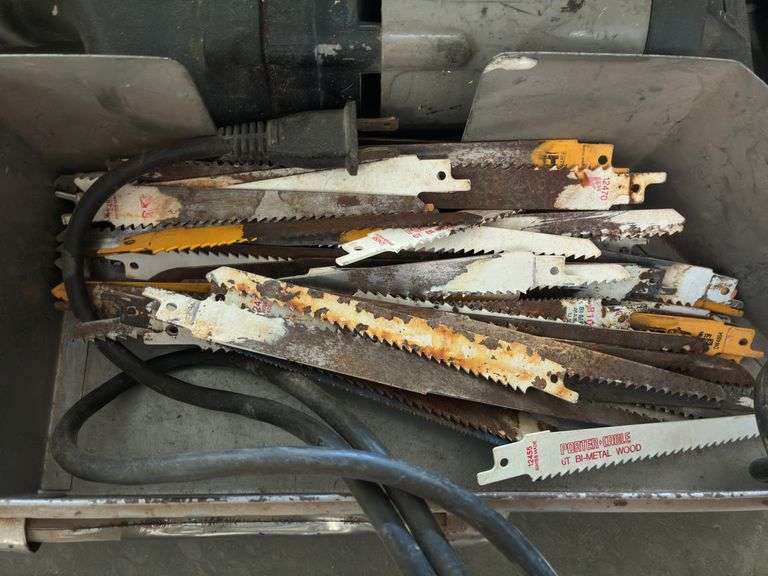 Porter Cable Reciprocating Saw in Metal Case and Blade Replacements