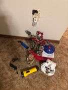 Duck holder decor, flashlights, plates, fake flowers misc