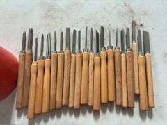 Bucket Containing (21) Wood Turning Chisels