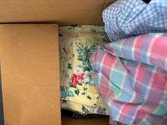 Misc clothing with cups, decor plates and baskets
