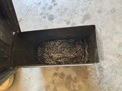 Ammo crate with chains, cd player, fish bait misc