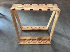 Foldable 10 Slot Wooden Gun Rack 32”Long x 33.5” Tall