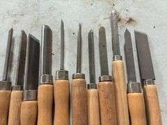 Bucket Containing (21) Wood Turning Chisels
