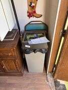 Broom with Calander, trashcan, chair and boot