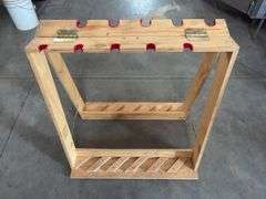Foldable 10 Slot Wooden Gun Rack 32”Long x 33.5” Tall