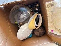 Misc clothing with cups, decor plates and baskets