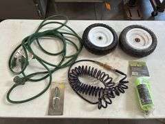Extension Cord, (2) Recoil Air Hoses, (2) Airless Dolly Wheels