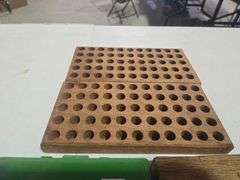 (2) Wooden Ammo Holders and (1) Plastic Ammo Case