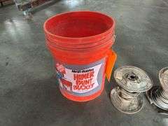 (5) Partial Spools of Various Gauge Wire in 5 Gallon Bucket