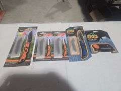(2) Outdoor Edge Razorlite Folding Knives w/Replacement Blades and Sharpener