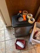 Trash cans tape dispenser tape rolls trash bag
