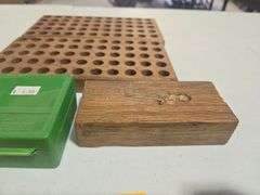 (2) Wooden Ammo Holders and (1) Plastic Ammo Case