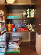 Desk with cabinets and misc